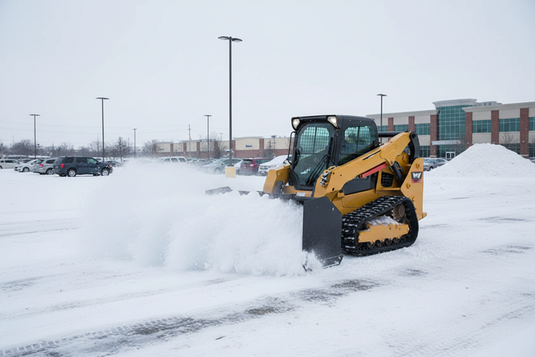 Skid Steer Snow Pusher Attachment 84 to 120 Inch Rubber Edge Containment