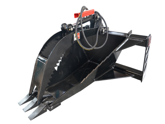Extreme Duty Skid Steer Stump Bucket Grapple Attachment Root Removal