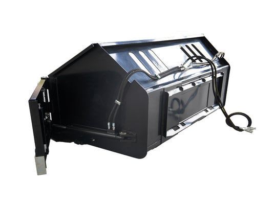 Skid Steer Snow Wing Bucket 91 Inch Hydraulic Retractable Wings for Large Area Snow Removal and Truck Dumping