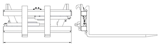 Hydraulic Pallet Fork Frame with Side Shift, Tractor Front Loader Attachment Euro SMS Bracket