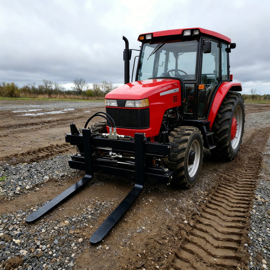 Hydraulic Pallet Fork Frame with Side Shift, Tractor Front Loader Attachment Euro SMS Bracket