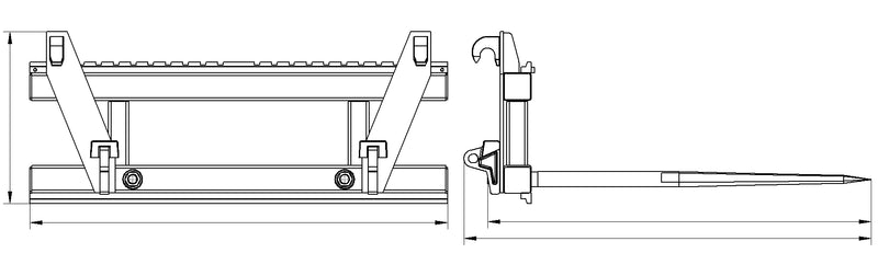 Load image into Gallery viewer, Pallet Forks Frame with Hay Spear Euro Class 2A 2.5 Ton Tractor
