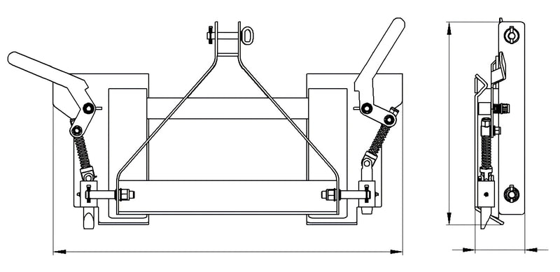 Chargez l'image dans la visionneuse de la galerie, 3 Point Hitch to Skid Steer Quick Attach Adapter, Category 1 Heavy Duty Conversion Plate
