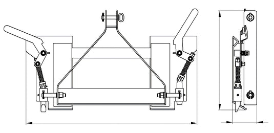 3 Point Hitch to Skid Steer Quick Attach Adapter, Category 1 Heavy Duty Conversion Plate
