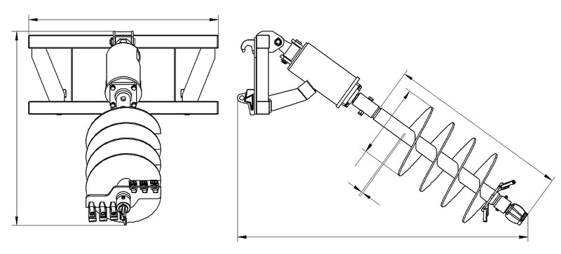 Load image into Gallery viewer, Hydraulic Drive Auger Attachment for Excavators, Heavy Duty Planetary Gear Auger with Euro Quick Attach, 300mm to 460mm
