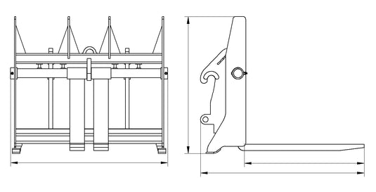 Heavy Duty Construction Pallet Forks for Wheel Loader, JRB416 Attachment