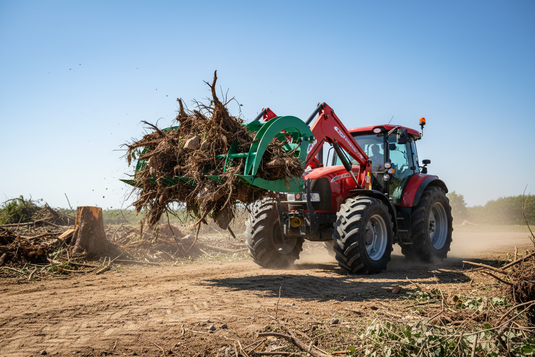 Hydraulic Root Grapple Rake Heavy Duty Loader Attachment Rocks Logs Brush Euro Compatible