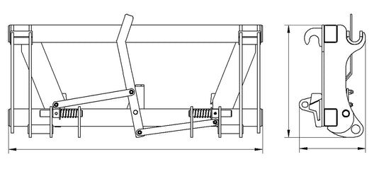 Euro to MX Quick Attach Adapter, Heavy Duty Conversion Mounting Plate for Loaders