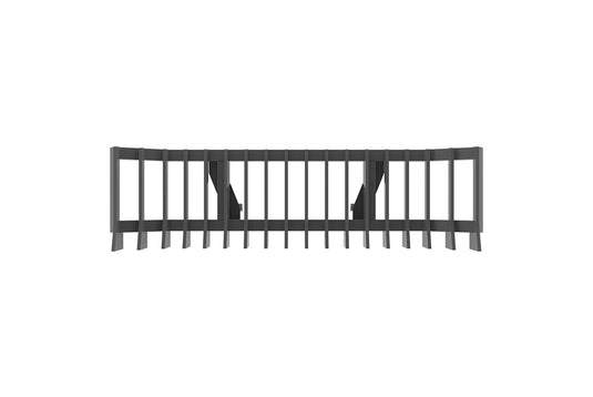 87 Inch Skid Steer Stick Rake with Side Wings, Euro Hitch Heavy Duty Land Clearing Attachment