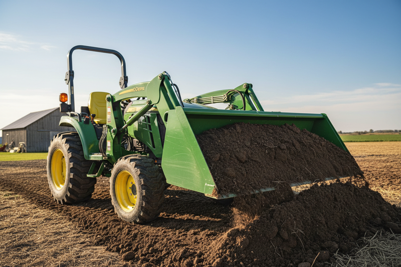 Indlæs billede i Gallery Viewer, 72 Inch John Deere Quick Attach Loader Bucket, General Purpose Dirt Bucket for Compact Tractor
