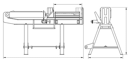 25 Ton Inverted Log Splitter, 3-Point Hitch and Skid Steer Two-Way Heavy Duty Wood Splitter