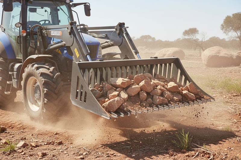 Indlæs billede i Gallery Viewer, Heavy Duty Euro Rock Bucket 48 60 72 84 Inch Tractor Loader
