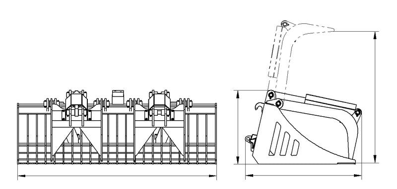 Indlæs billede i Gallery Viewer, 72-84 Inch Rock Grapple Bucket for Skid Steer, Euro Hitch Heavy Duty Attachment
