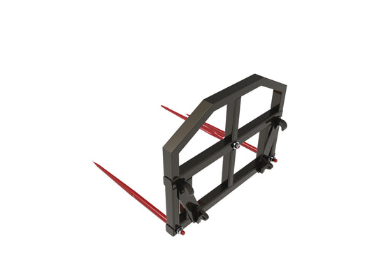 Heavy Duty 3 Tine Round Bale Spear Euro Hitch 1500kg Loader Attachment
