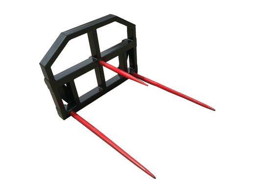 Heavy Duty 3 Tine Round Bale Spear Euro Hitch 1500kg Loader Attachment