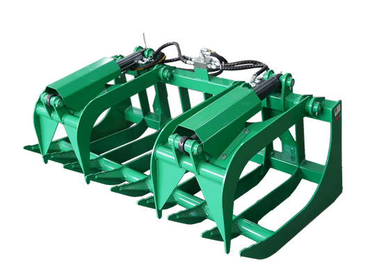 Hydraulic Root Grapple Attachment for John Deere Tractor Serrated Edge Logs Brush Debris