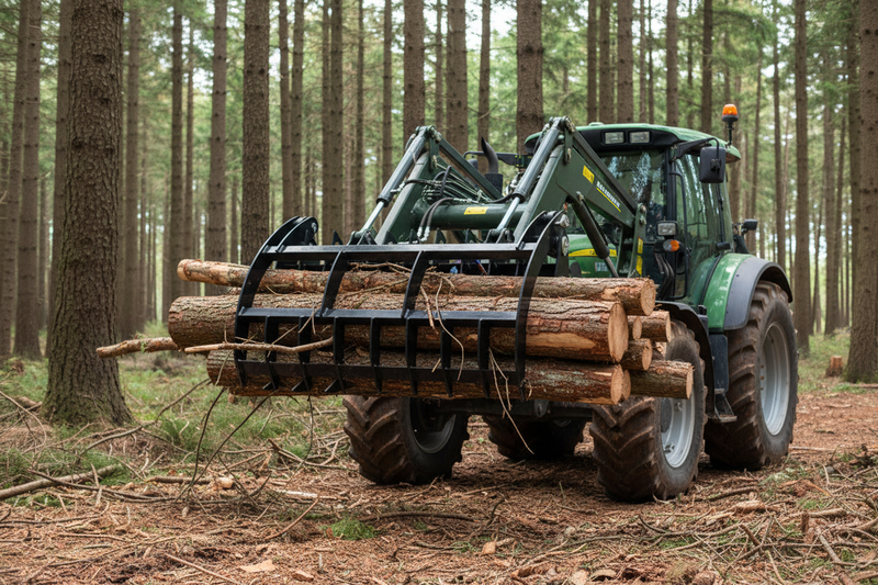 Indlæs billede i Gallery Viewer, Hydraulic Timber Grab Heavy Duty Log Grapple Loader Attachment for Logs Rocks Debris
