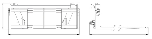 2-Ton Floating Pallet Fork Frame, Tractor Loader Attachment with Euro or SMS Bracket