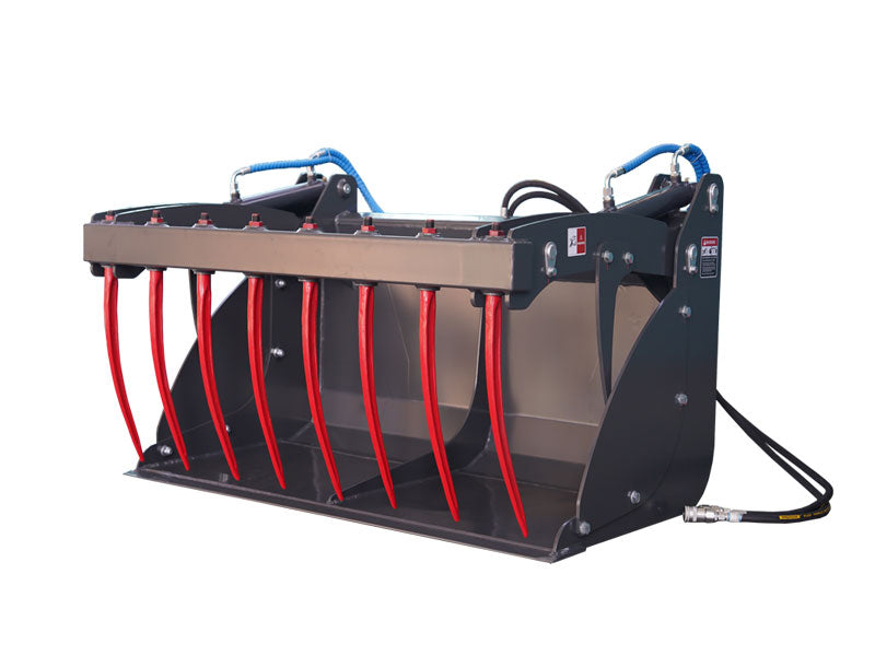 Indlæs billede i Gallery Viewer, Hydraulic Silage Grapple Bucket Dual Cylinder Euro Bracket Tractor Attachment
