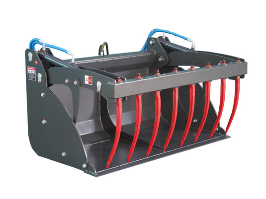 Hydraulic Silage Grapple Bucket Dual Cylinder Euro Bracket Tractor Attachment