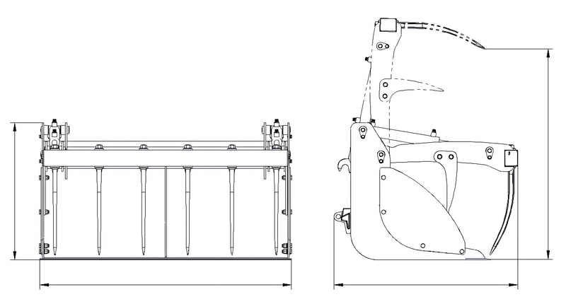 Indlæs billede i Gallery Viewer, Hydraulic Silage Grapple Bucket Dual Cylinder Euro Bracket Tractor Attachment
