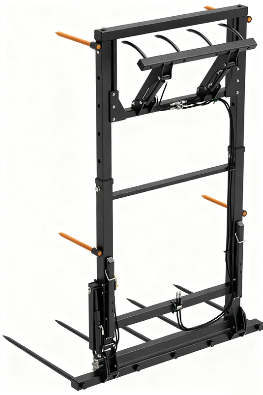 Hydraulic Bale Fork Attachment, 2500kg Heavy Duty, 5-Spear for Tractor Loader