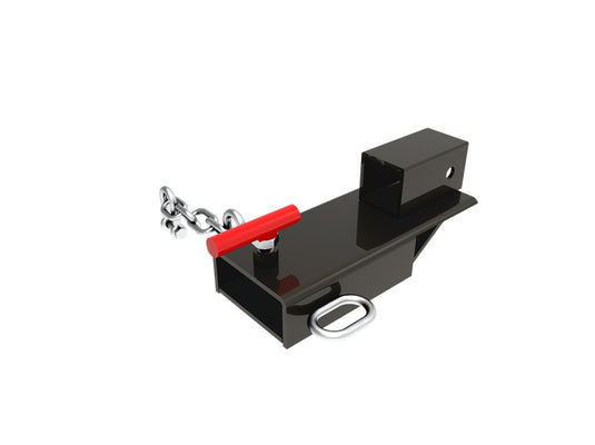 Clamp On Forklift Hitch Receiver, 2 Inch Heavy Duty Steel Adapter for Forklift Tines, No Drill, Fits Standard Hitch Inserts