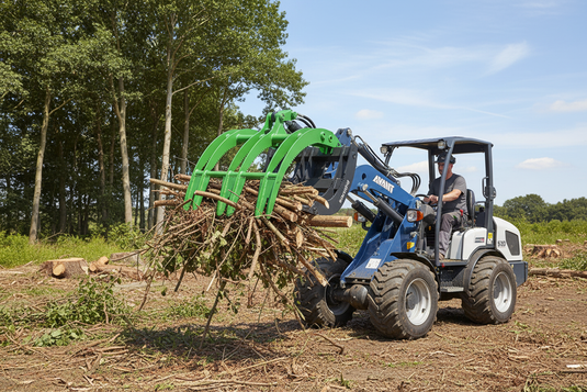 Compact Loader Timber Grab Grapple Rake Attachment for Logs Rocks Brush Replaceable Teeth