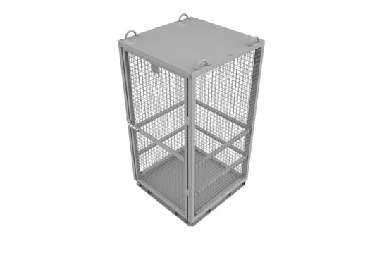 Galvanized Gas Cylinder Cage – Lockable Door, Crane Lugs & Fork Pockets  750kg