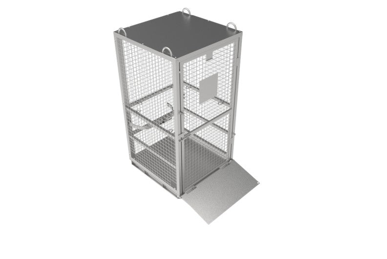 Load image into Gallery viewer, Galvanized Gas Cylinder Cage – Lockable Door, Crane Lugs &amp; Fork Pockets  750kg
