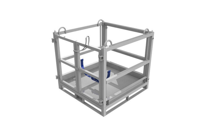 Indlæs billede i Gallery Viewer, Gas Cylinder Cage with 4-Point Crane Lugs &amp; Forklift Pockets – 1000kg SWL
