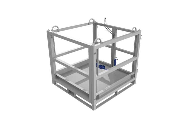 Indlæs billede i Gallery Viewer, Gas Cylinder Cage with 4-Point Crane Lugs &amp; Forklift Pockets – 1000kg SWL
