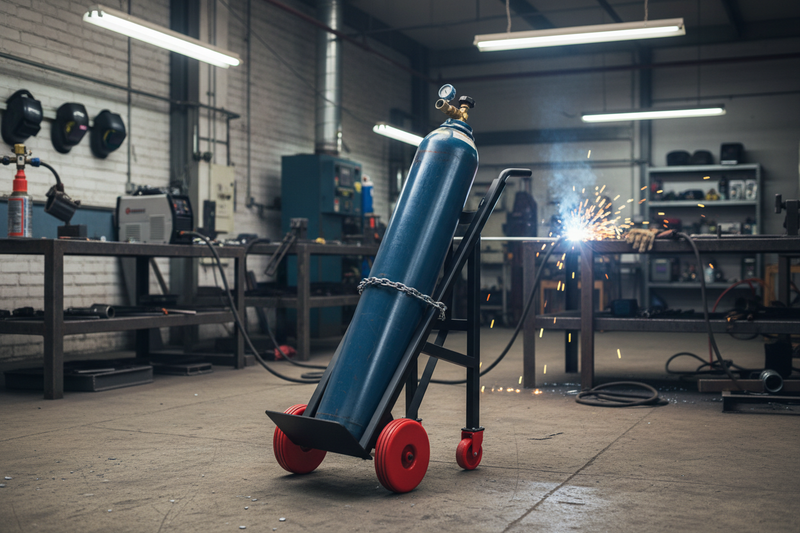 Chargez l'image dans la visionneuse de la galerie, Heavy Duty Gas Cylinder &amp; Bottle Trolley 250kg – Industrial Welding Cylinder Cart

