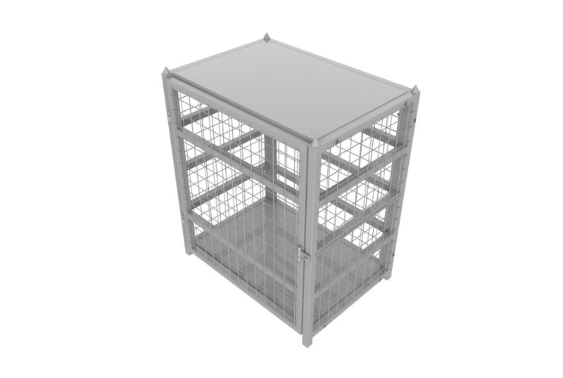 Load image into Gallery viewer, BBQ Gas Bottle Storage Cage – 12×9kg or 6×18kg, Lockable  Zinc Coated
