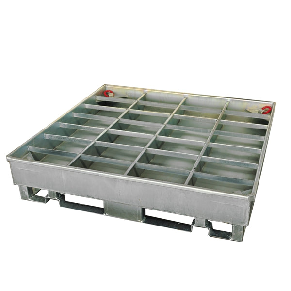 Indlæs billede i Gallery Viewer, Racking Compatible Drum Spill Containment Pallet – 4 Drum Heavy Duty Steel Spill Bund
