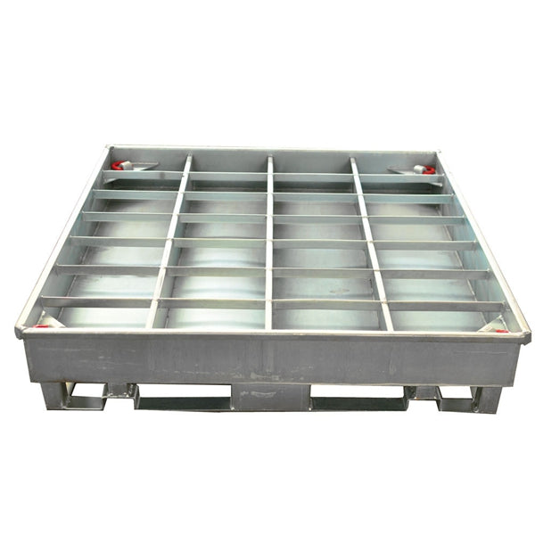 Indlæs billede i Gallery Viewer, Racking Compatible Drum Spill Containment Pallet – 4 Drum Heavy Duty Steel Spill Bund
