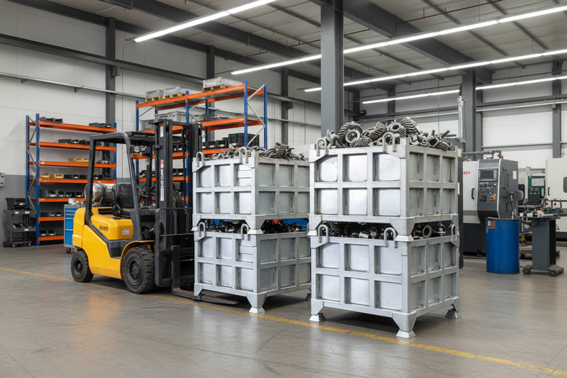 Load image into Gallery viewer, Stackable Steel Storage Box for Forklift &amp; Crane  Heavy Parts &amp; Workshop Tools, 0.16–0.58m³

