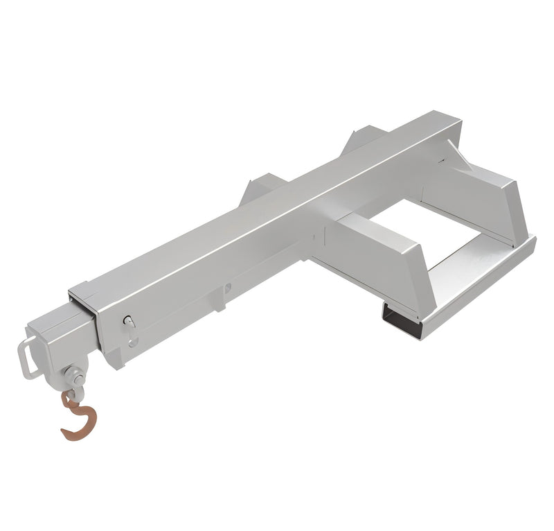 Load image into Gallery viewer, Forklift Fixed Long Jib Boom Attachment – 10T Ultra Heavy-Duty, 3.56m Reach, Wide Pocket, Zinc Plated
