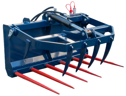 Hydraulic Manure Fork with Grab for Tractor & Front Loader – Manure, Silage & Farm Material Handling