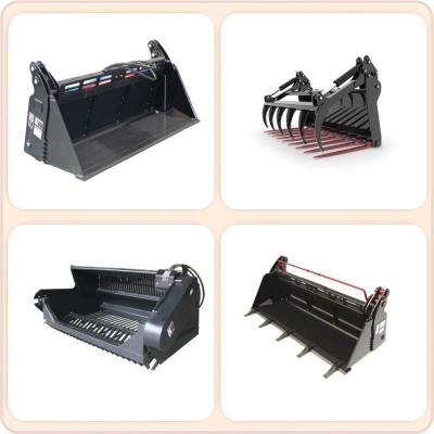 4 In 1 Bucket for agt 2024 mini skid steer with hydraulically driven