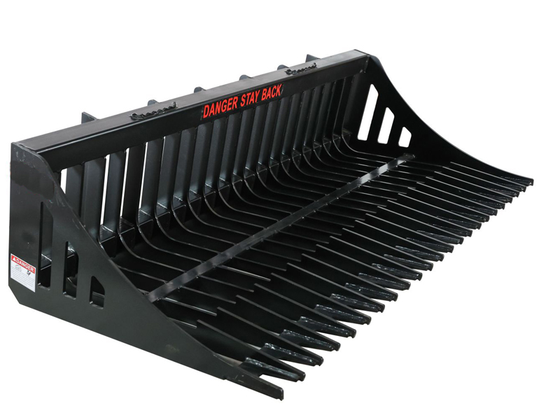 Construction Rock Bucket Attachment for Skid Steer Rake Bucket