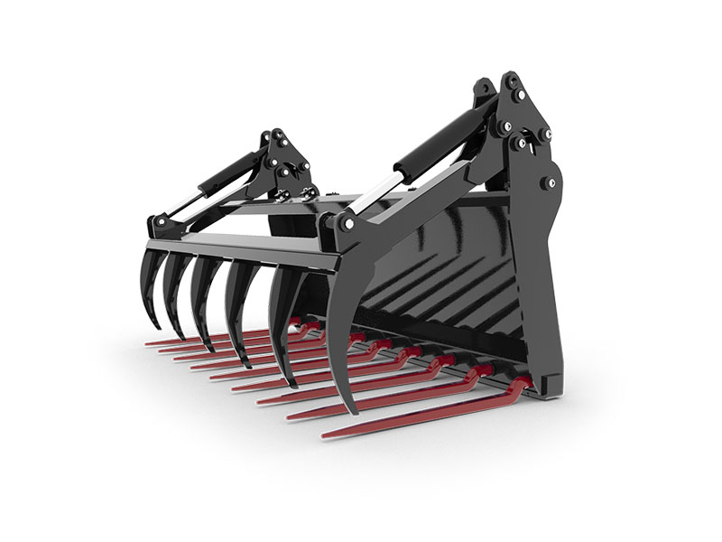 Skid Steer Manure Fork & Regular Utility Grapple 