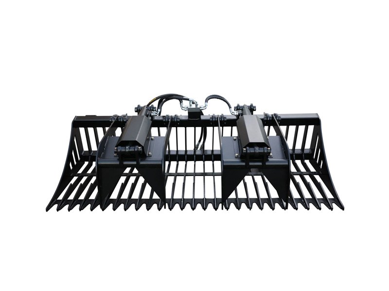 Heavy Duty Dual Cylinder Root Rake Grapple Attachment