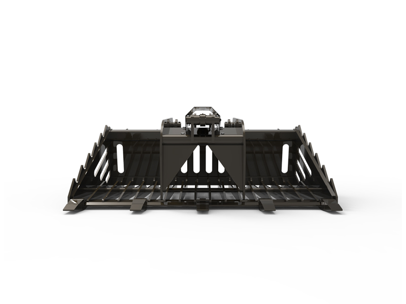 New Product：Skid Steer Loader Attachment Two-Cylinder Pipe Pallet Fork Grapple 